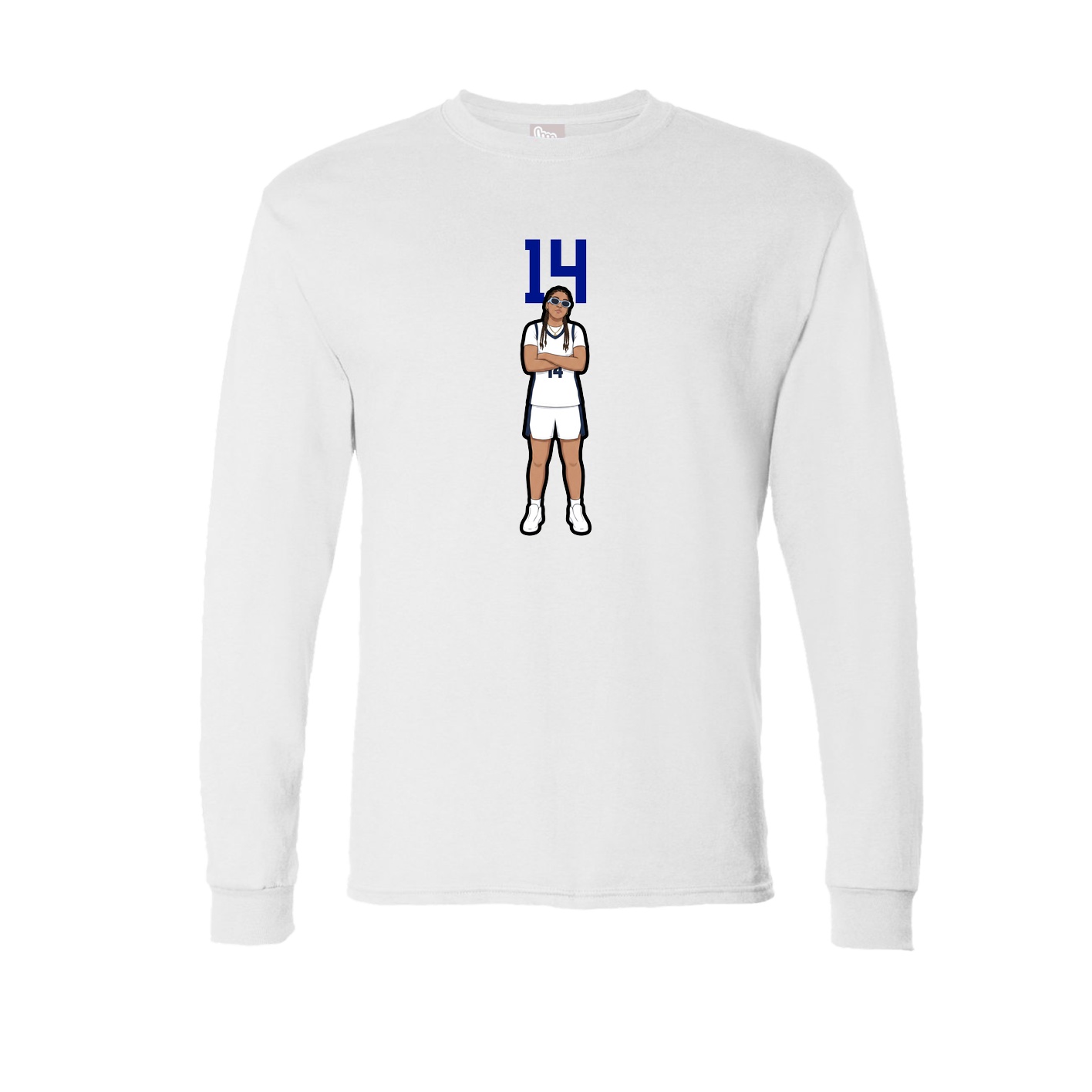 Long Sleeve Tee — Number Top in White