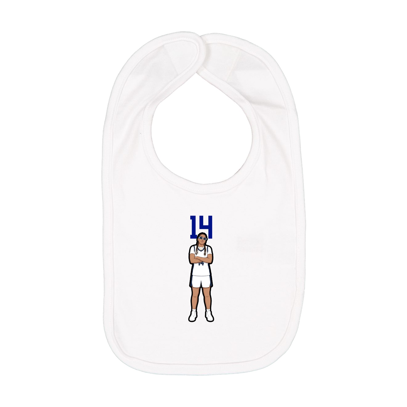 Infant Bib — Number Top in White