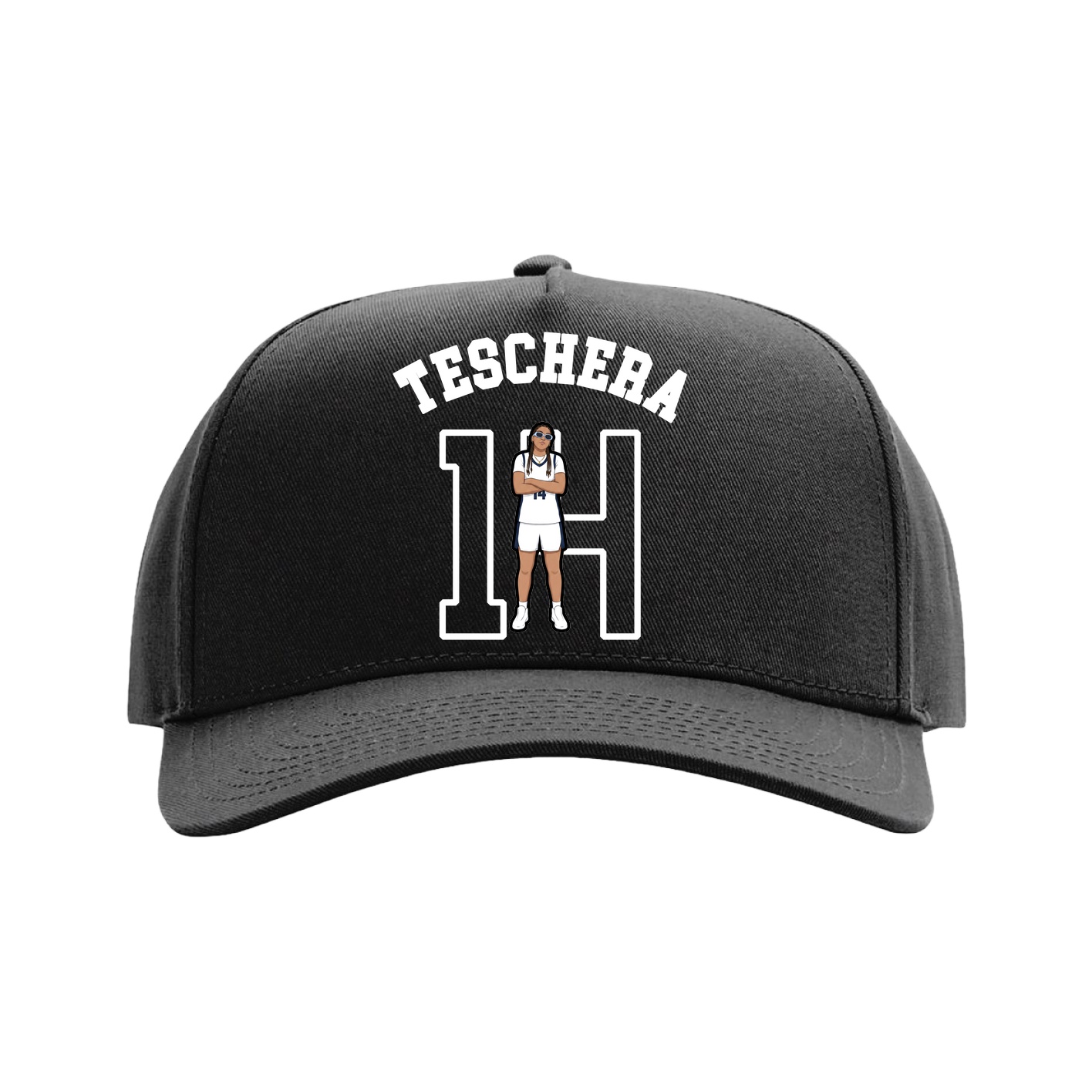 Full Fabric Five-Panel Champ Cap — Shirsey Arch in Black