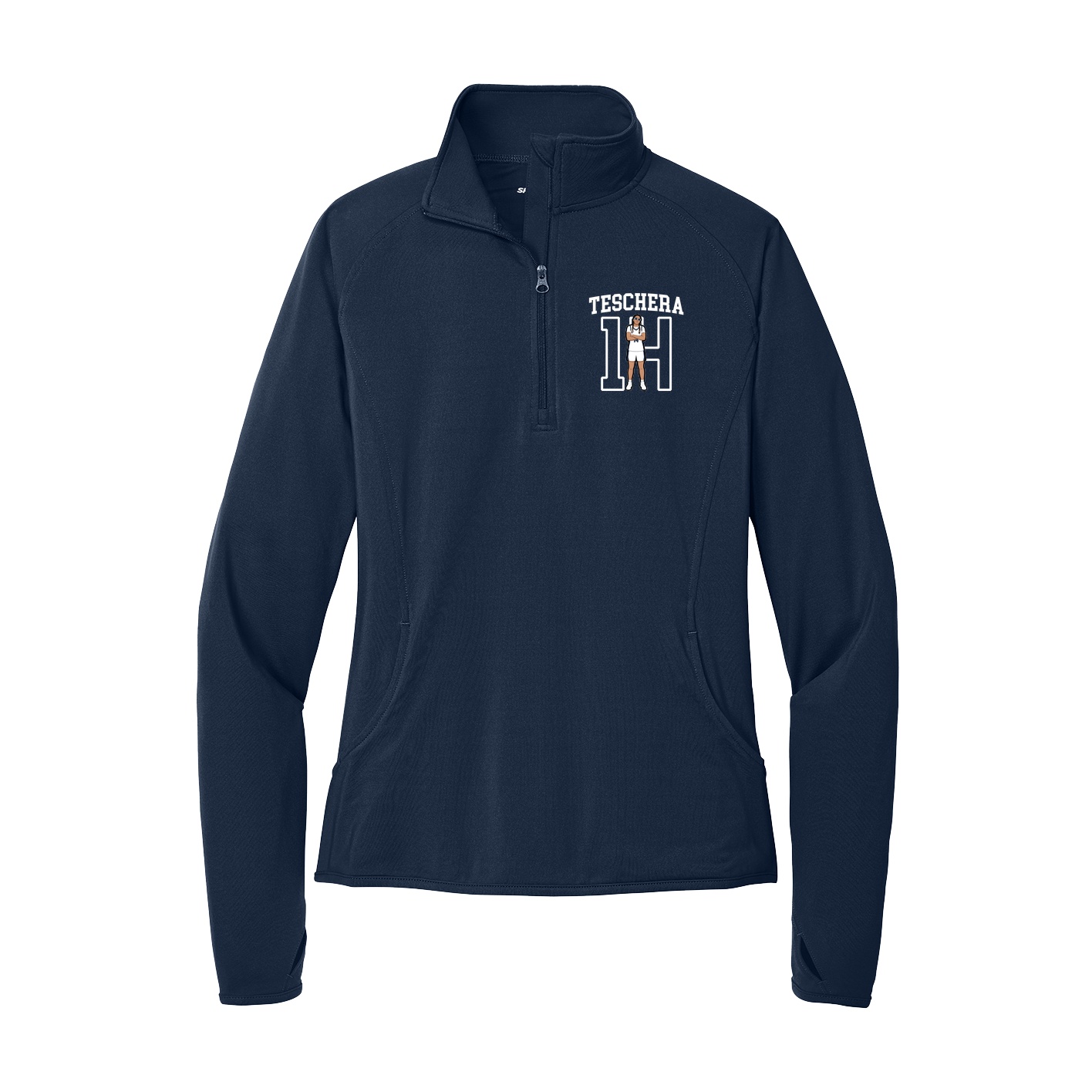 Women's Q-Zip Pullover — Shirsey in Navy