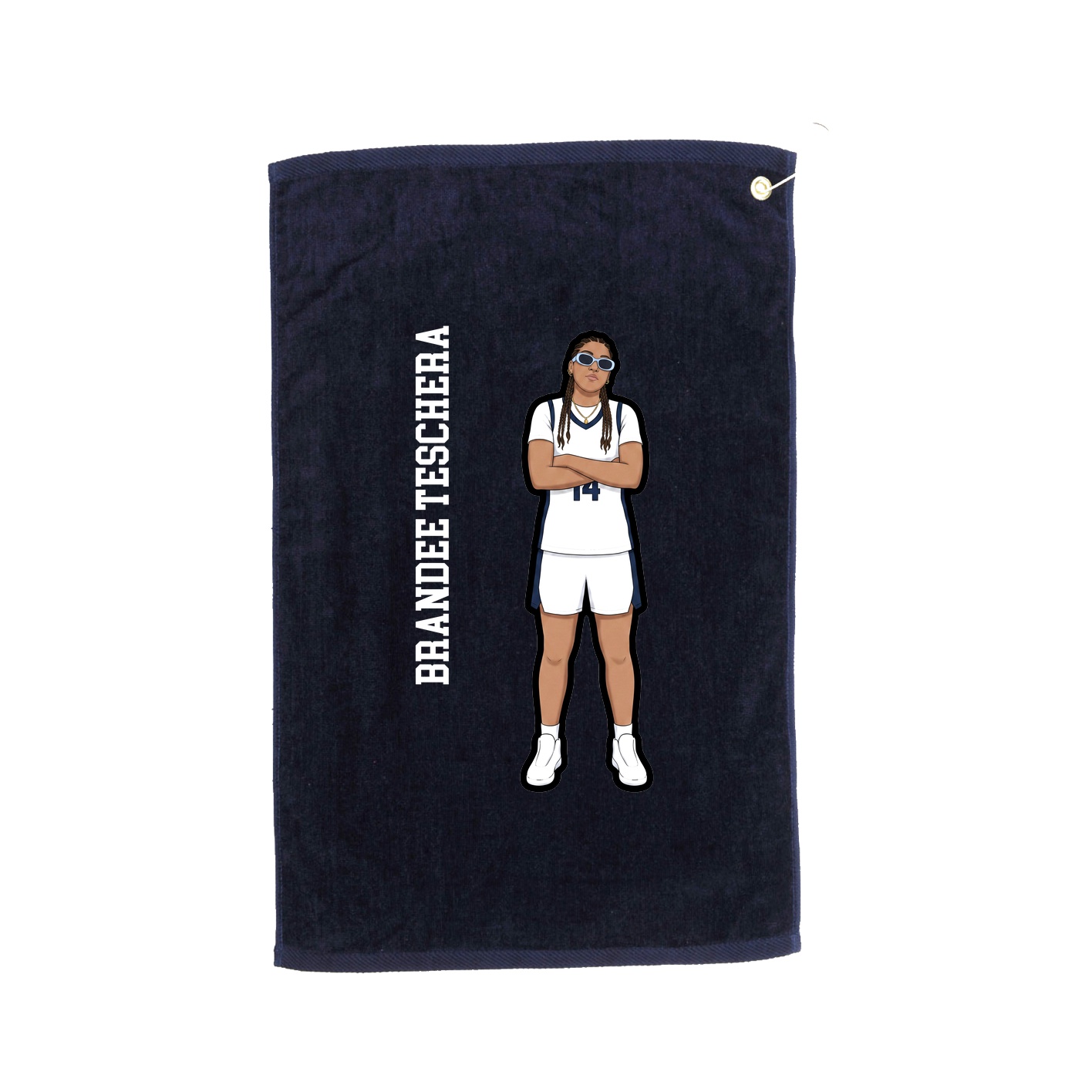 Golf Towel — Name Vertical in Navy