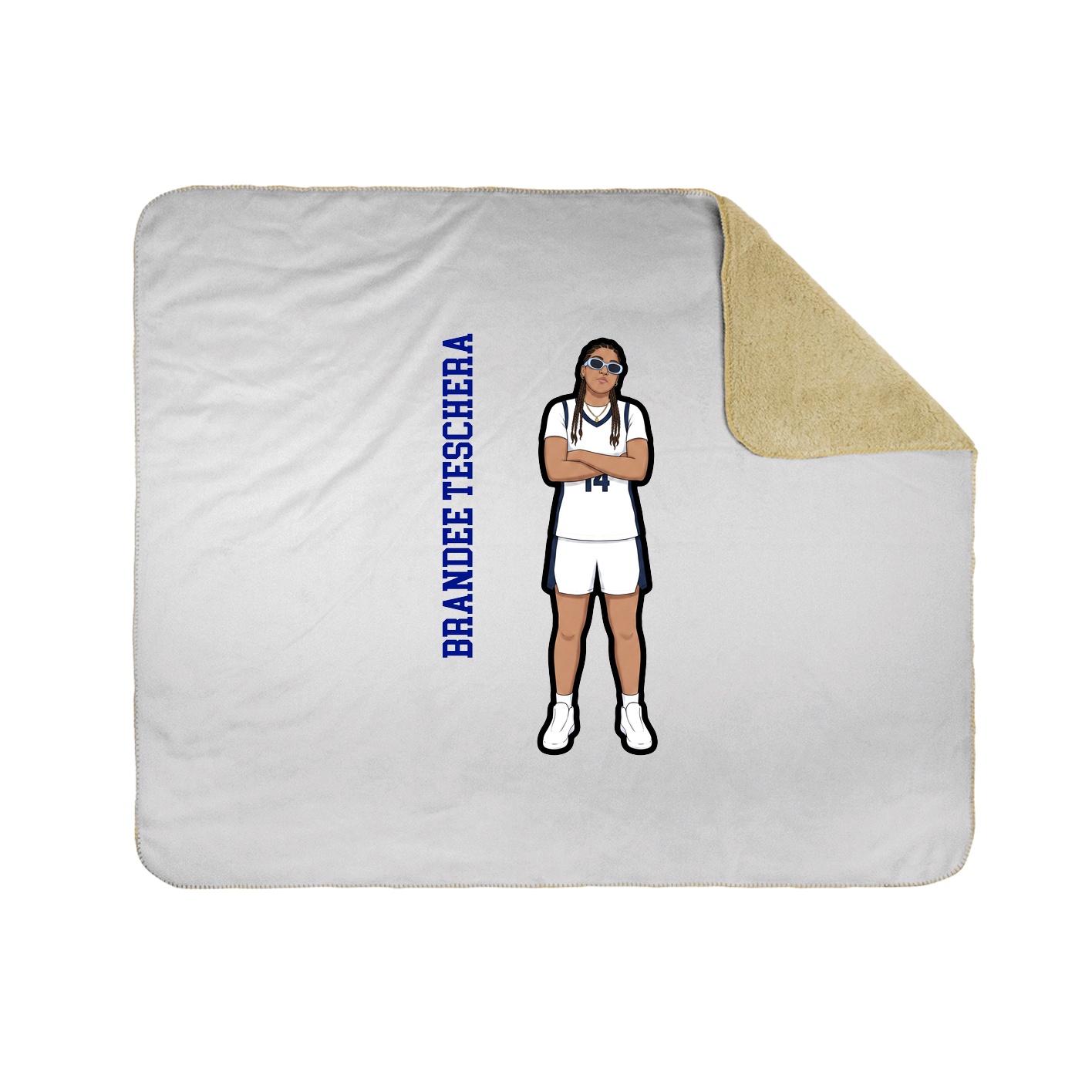 Throw Blanket — Name Vertical in White