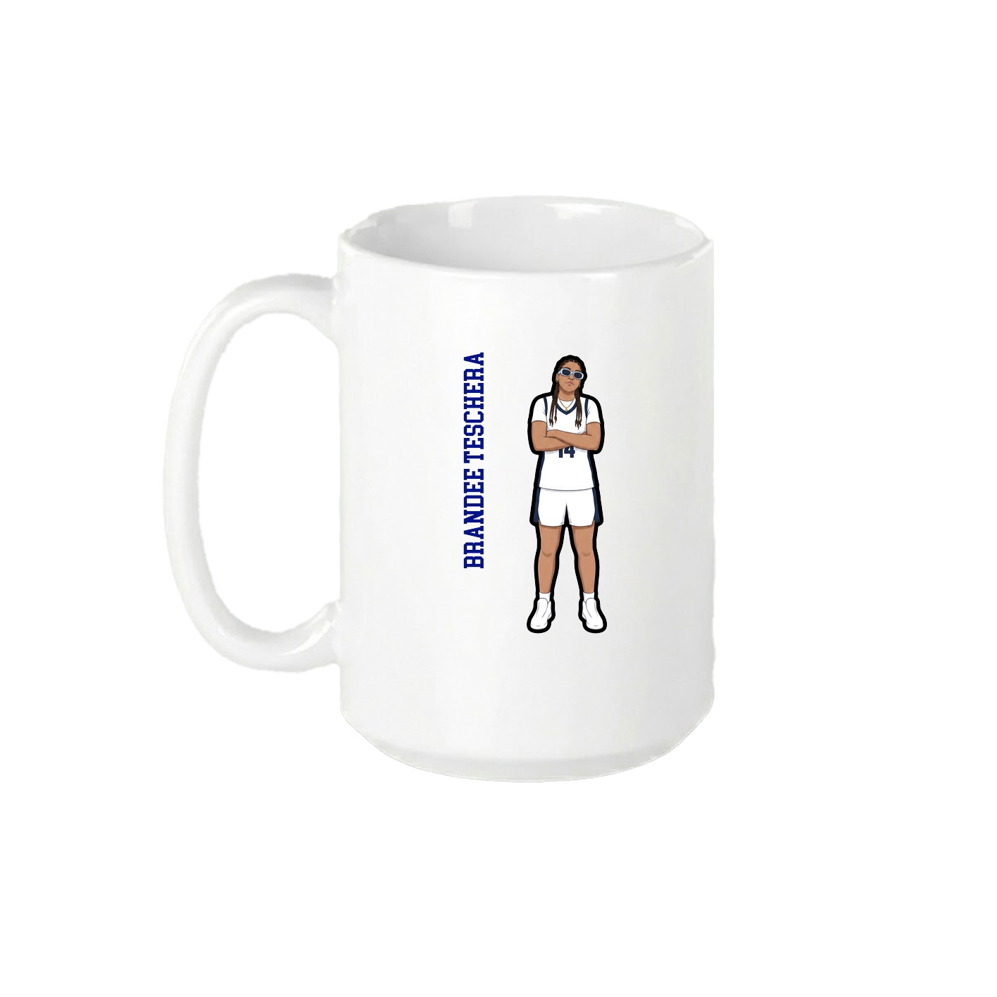 15oz Coffee Mug — Name Vertical in White