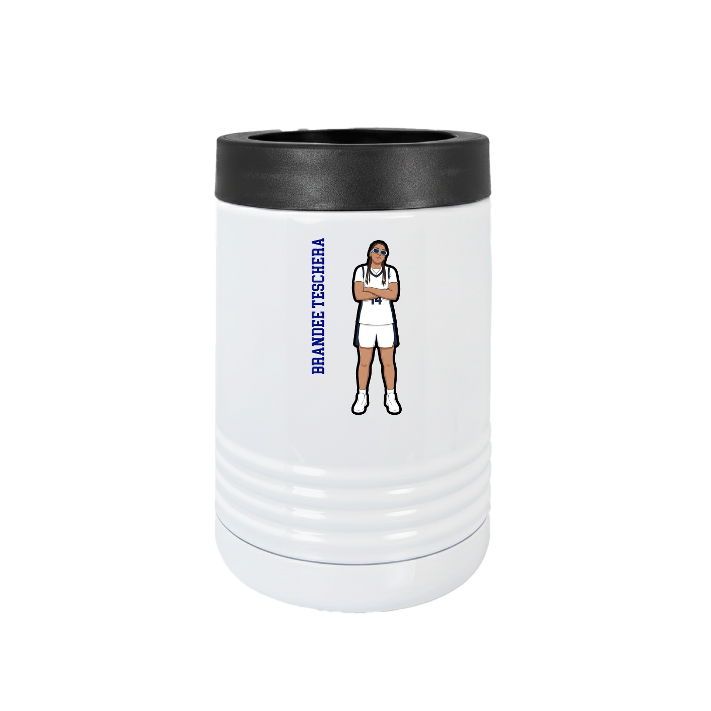 Beverage Holder — Name Vertical in White