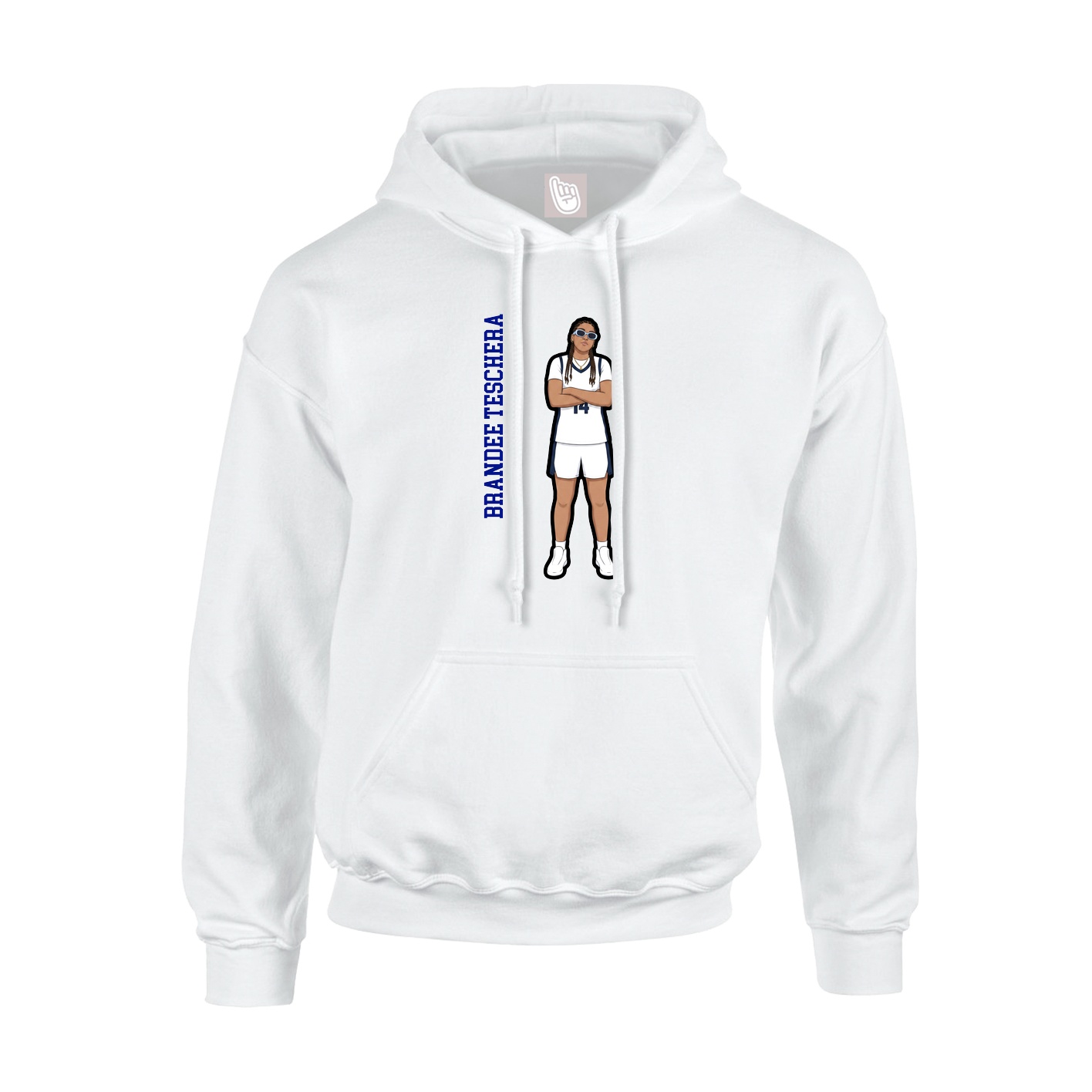 Youth Hoodie — Name Vertical in White