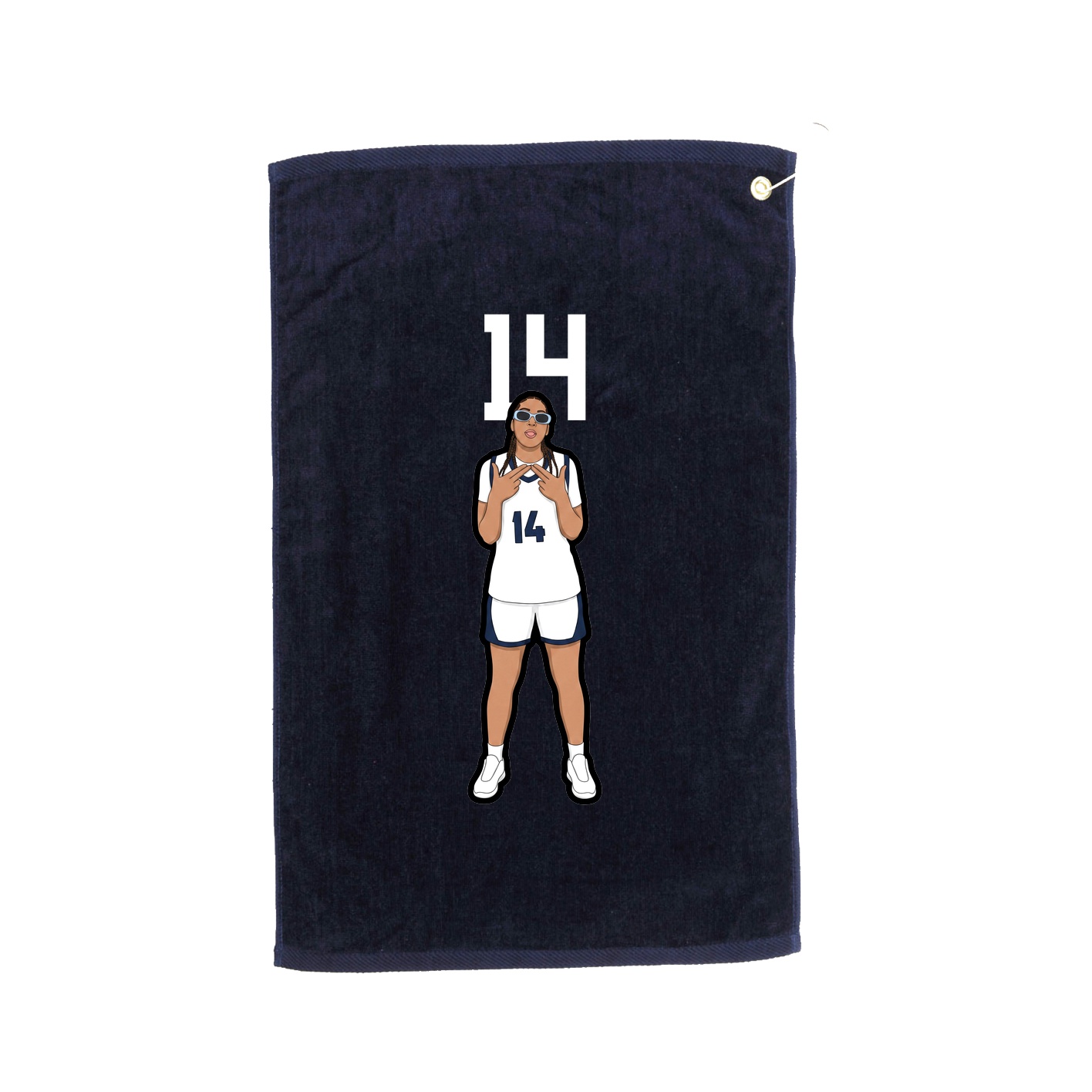 Golf Towel — Number Top in Navy