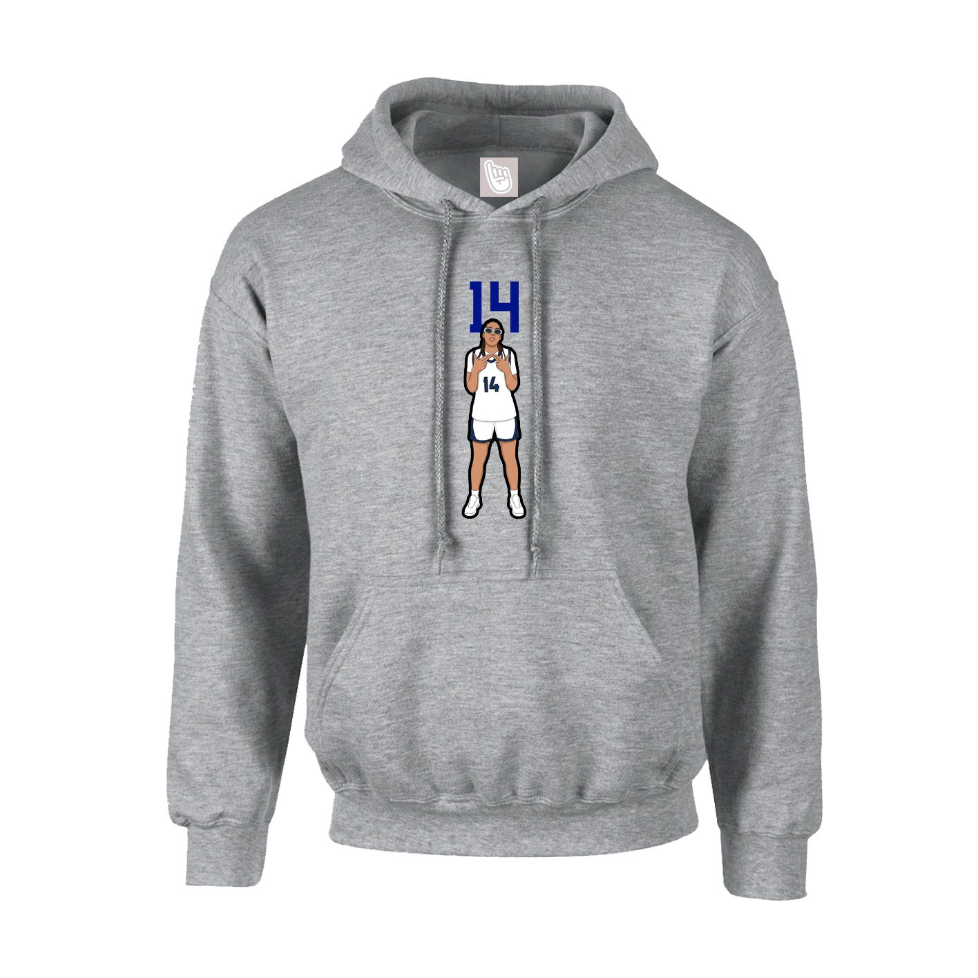 Youth Hoodie — Number Top in Grey