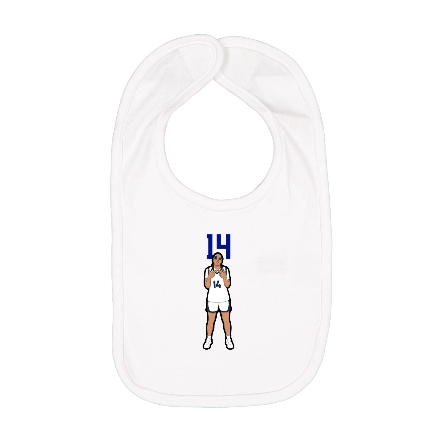 Infant Bib — Number Top in White