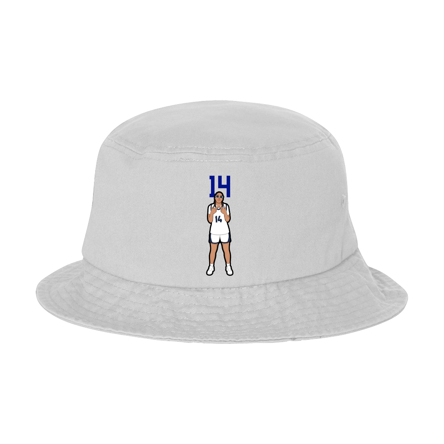 Bucket Cap — Number Top in White