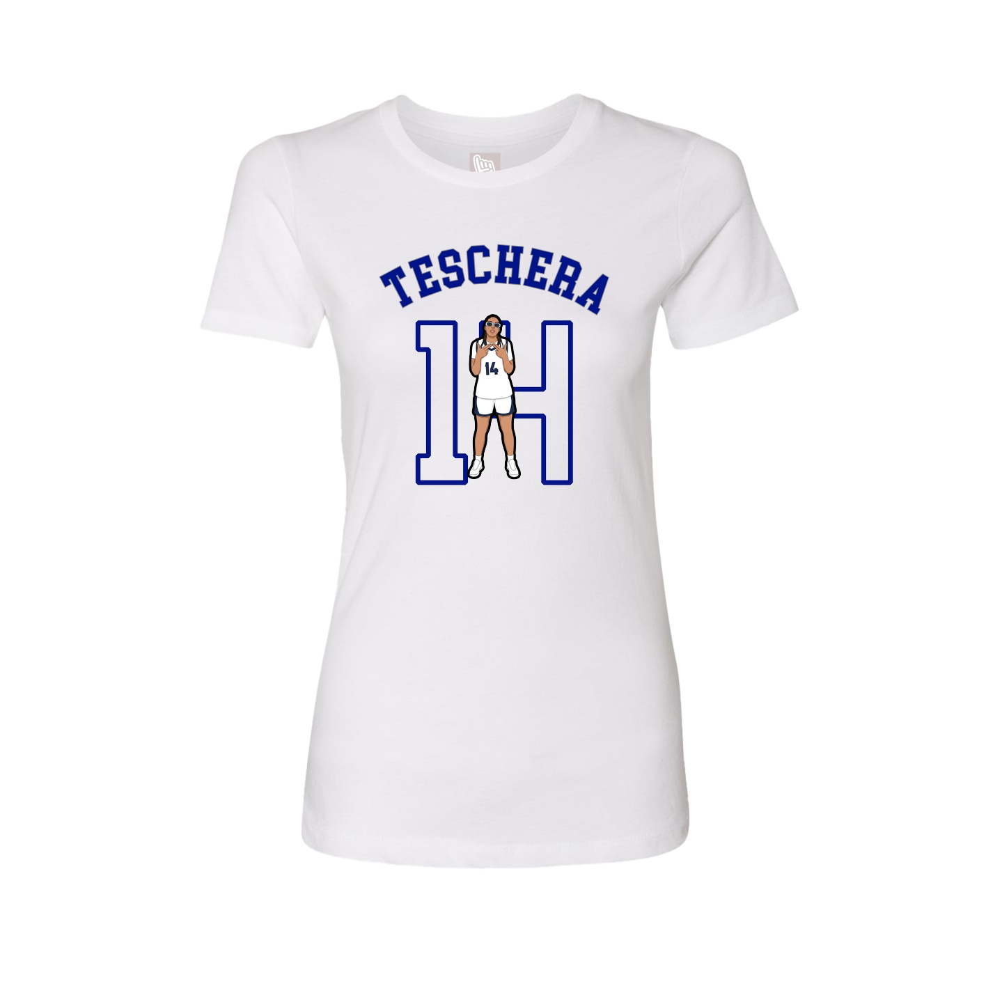 Fitted Women's Tee — Shirsey Arch in White