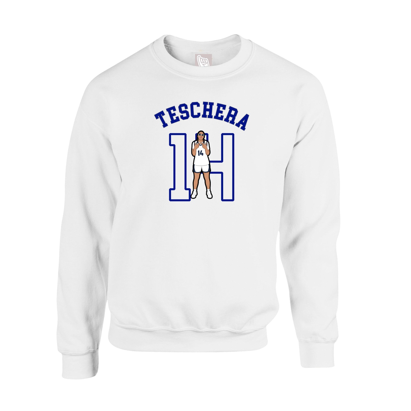 Fleece Crew — Shirsey Arch in White