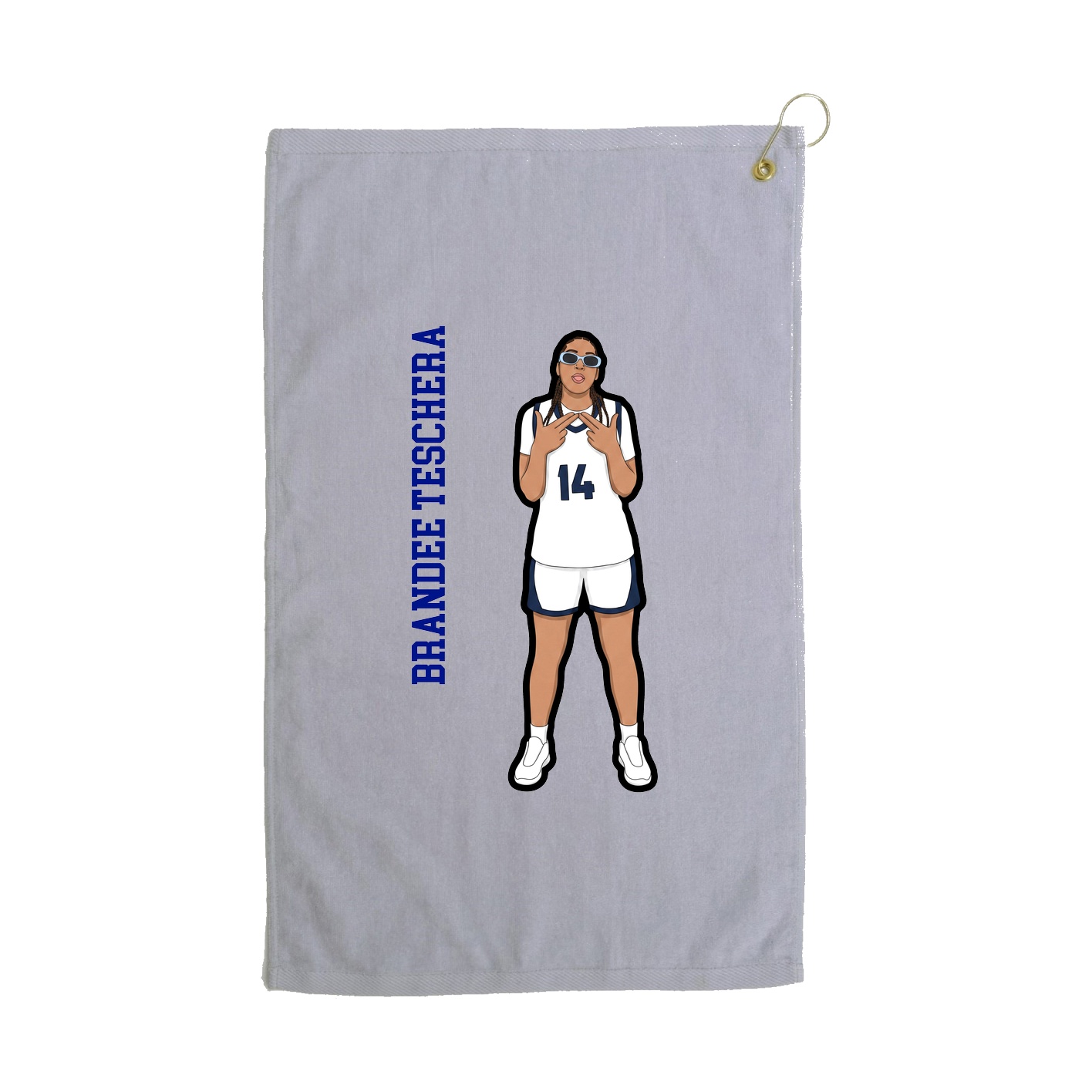 Golf Towel — Name Vertical in Grey