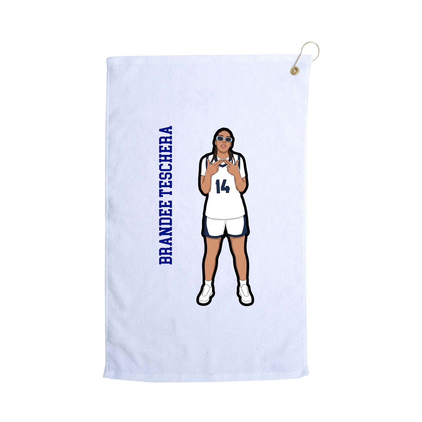 Golf Towel — Name Vertical in White