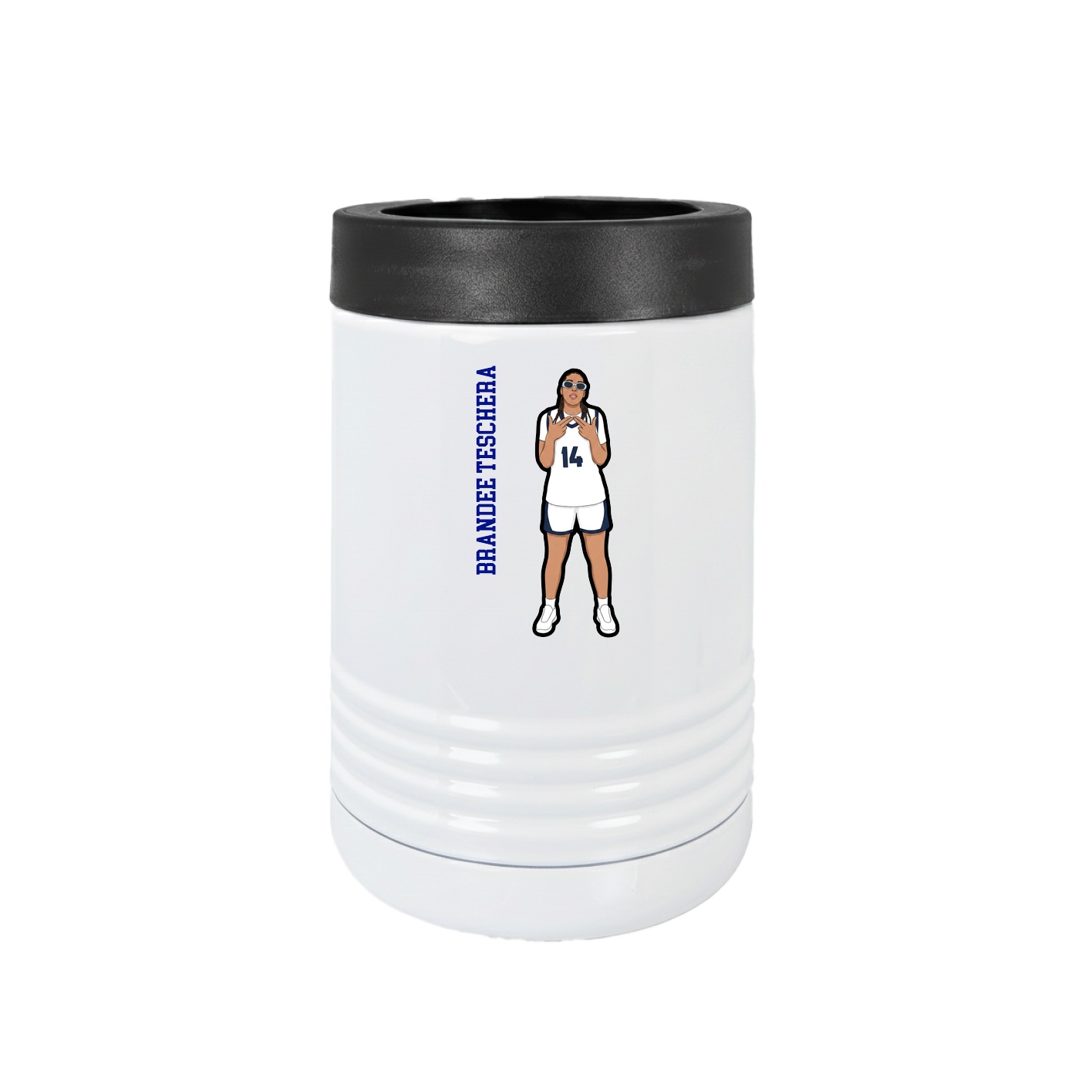 Beverage Holder — Name Vertical in White