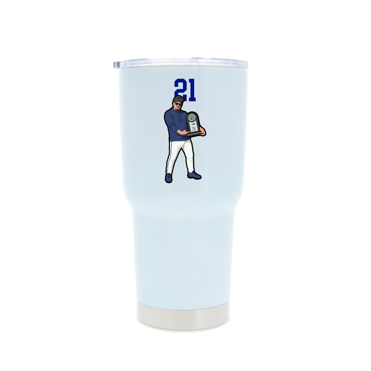 30oz Stainless Steel Tumbler — Number Top in White