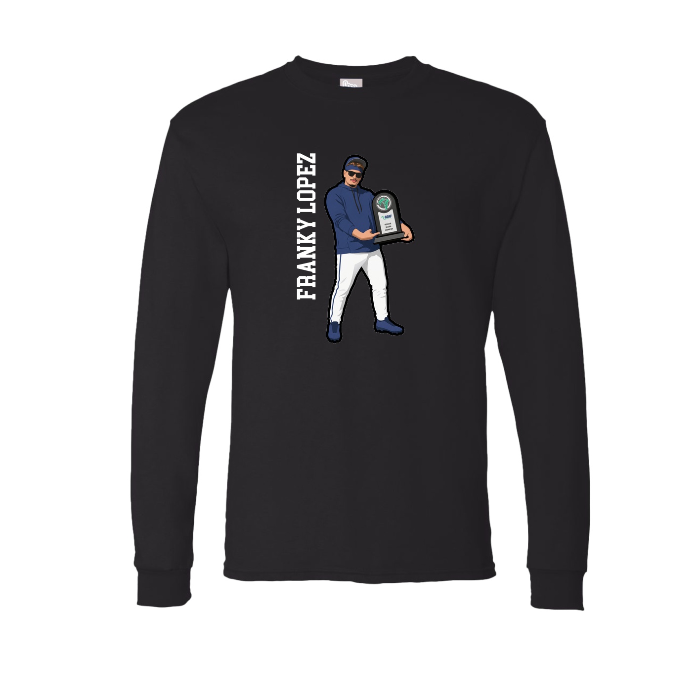 Long Sleeve Tee — Name Vertical in Black