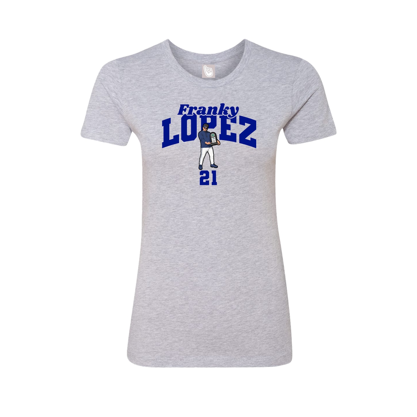 Fitted Women's Tee — Signature Arch in Grey