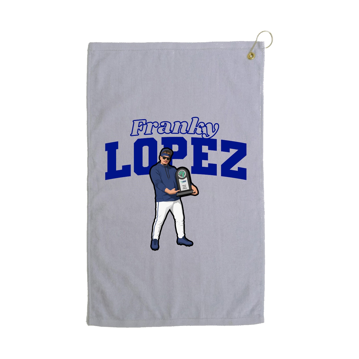 Golf Towel — Name Arch in Grey