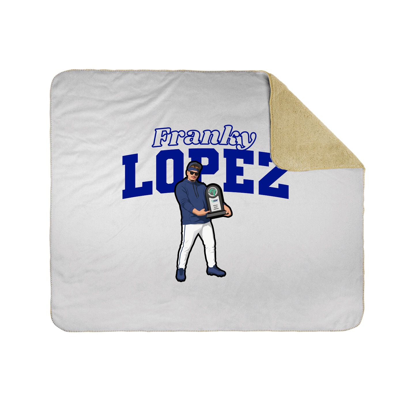 Throw Blanket — Name Arch in White