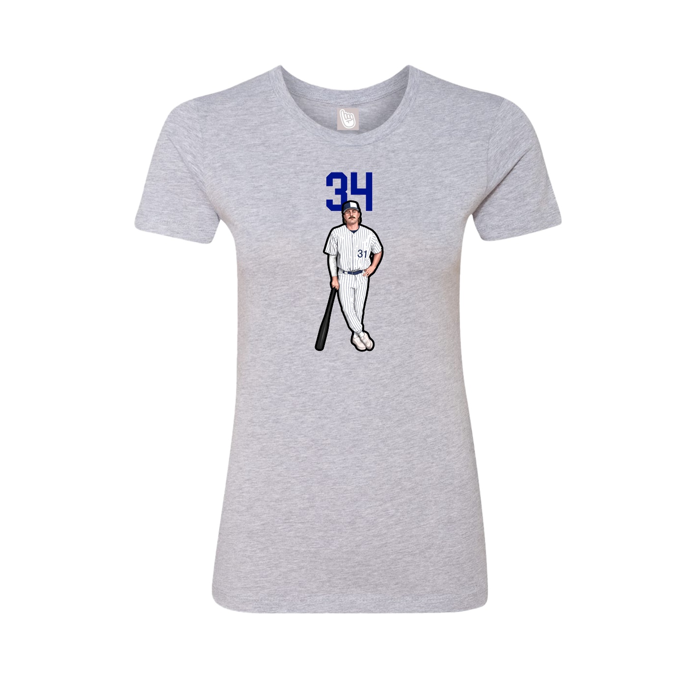 Fitted Women's Tee — Number Top in Grey