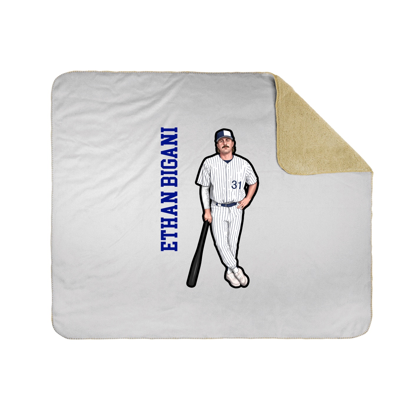 Throw Blanket — Name Vertical in White