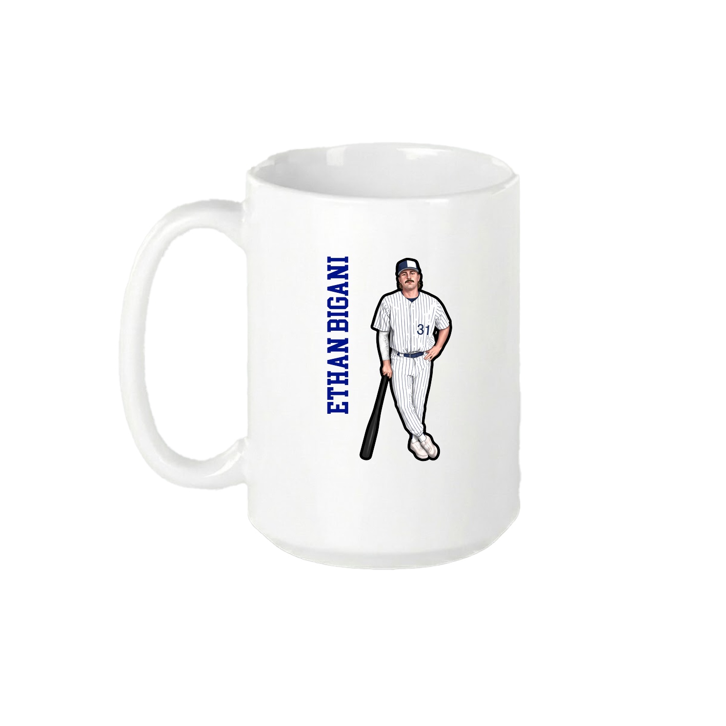 15oz Coffee Mug — Name Vertical in White
