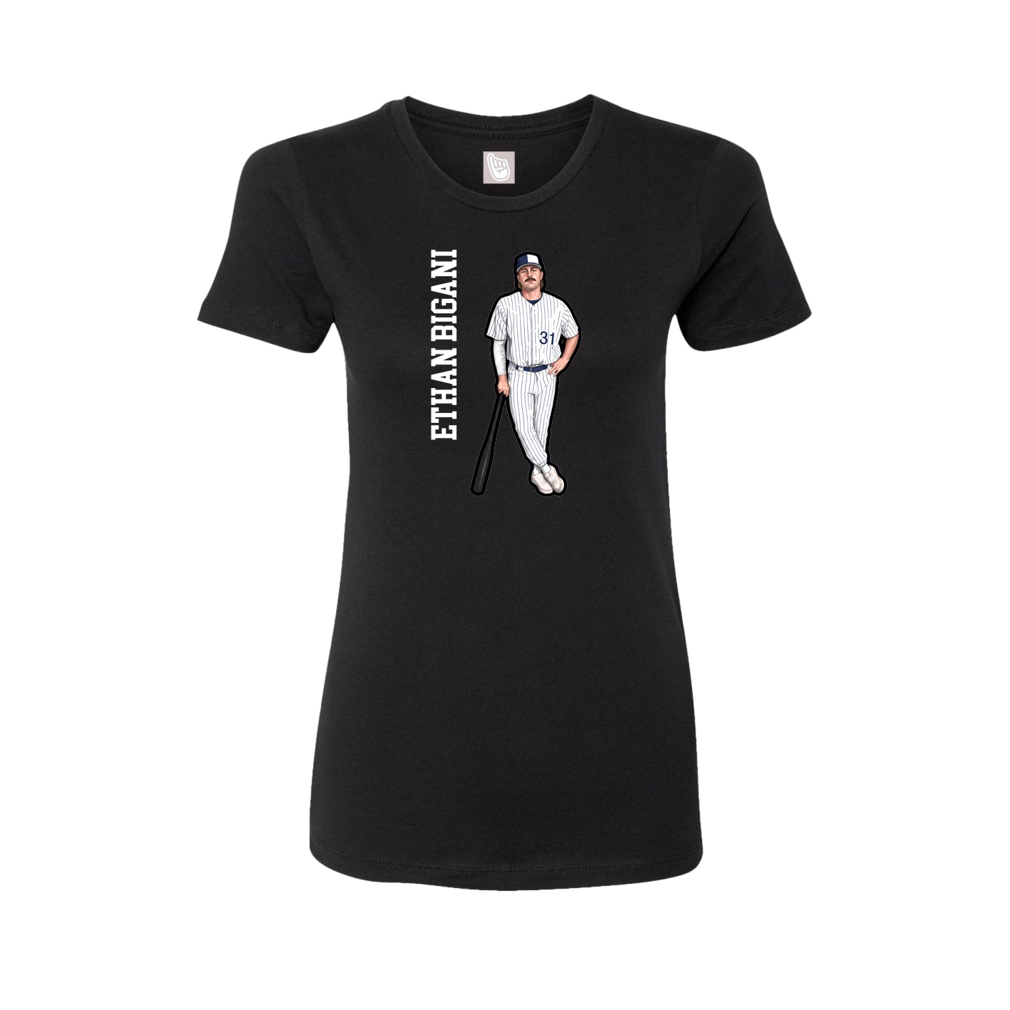 Fitted Women's Tee — Name Vertical in Black