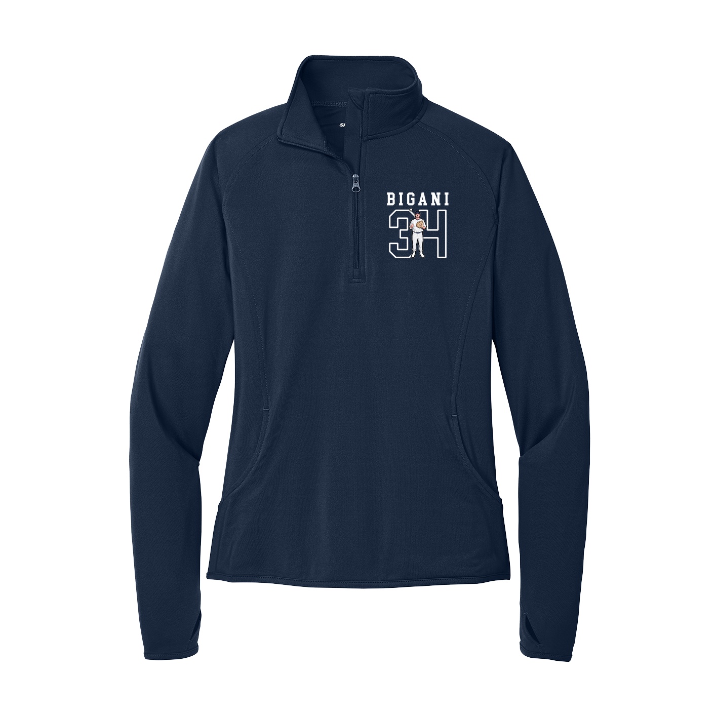 Women's Q-Zip Pullover — Shirsey in Navy