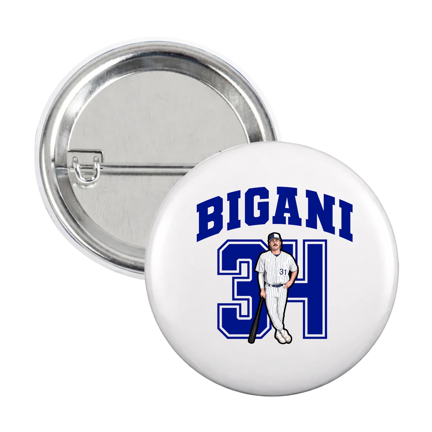 Game Day Button — Number in White