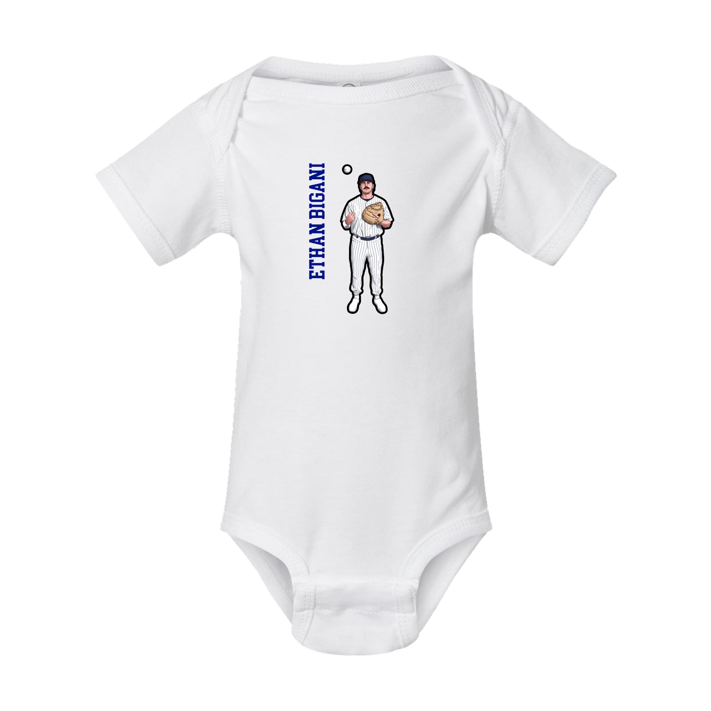 Baby Onesie — Name Vertical in White
