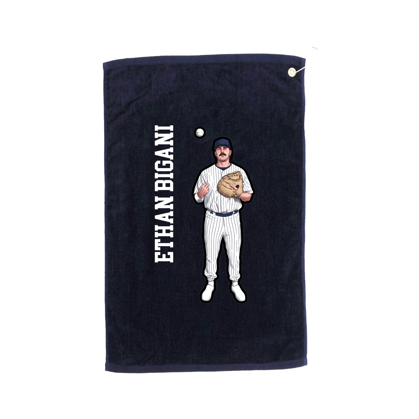 Golf Towel — Name Vertical in Navy