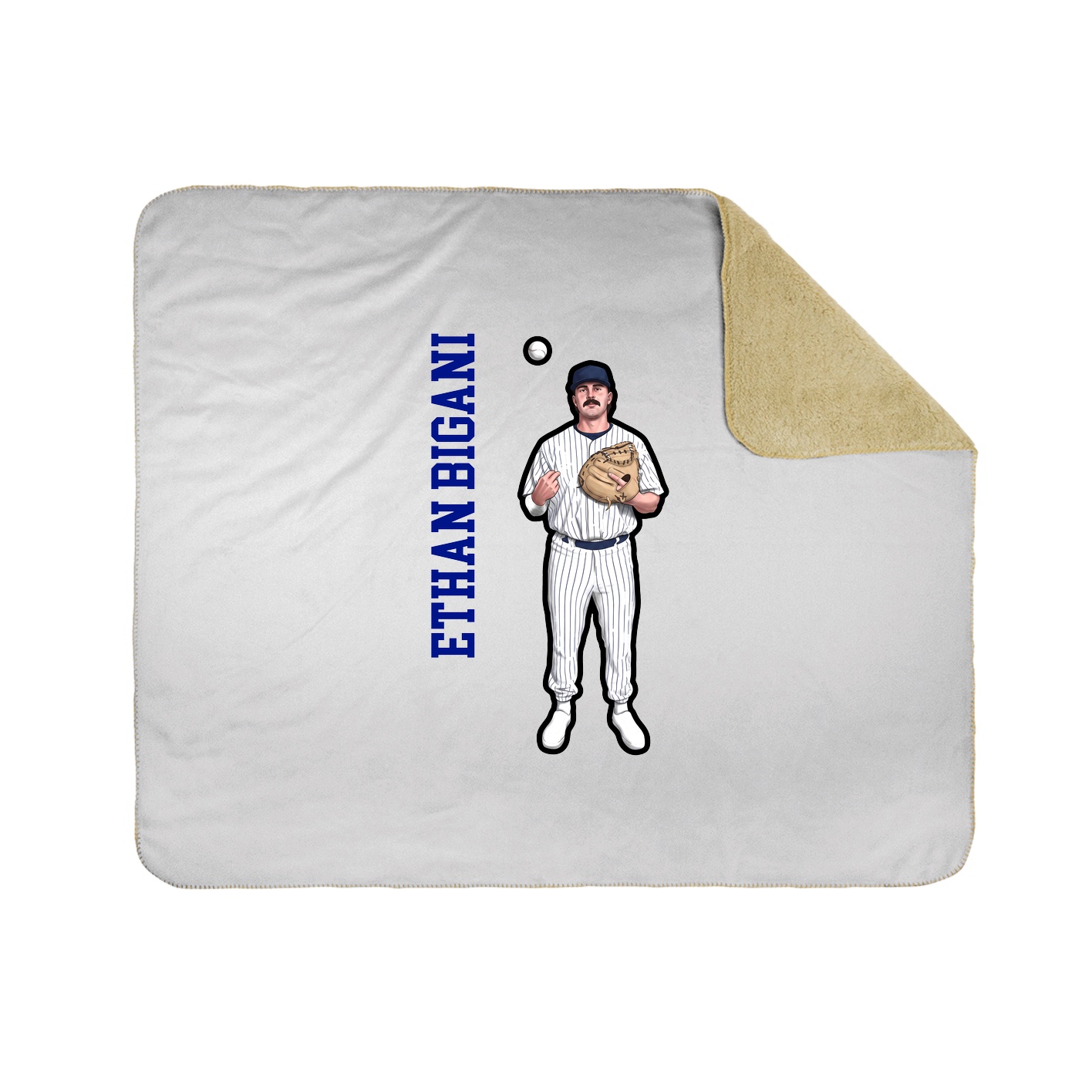 Throw Blanket — Name Vertical in White