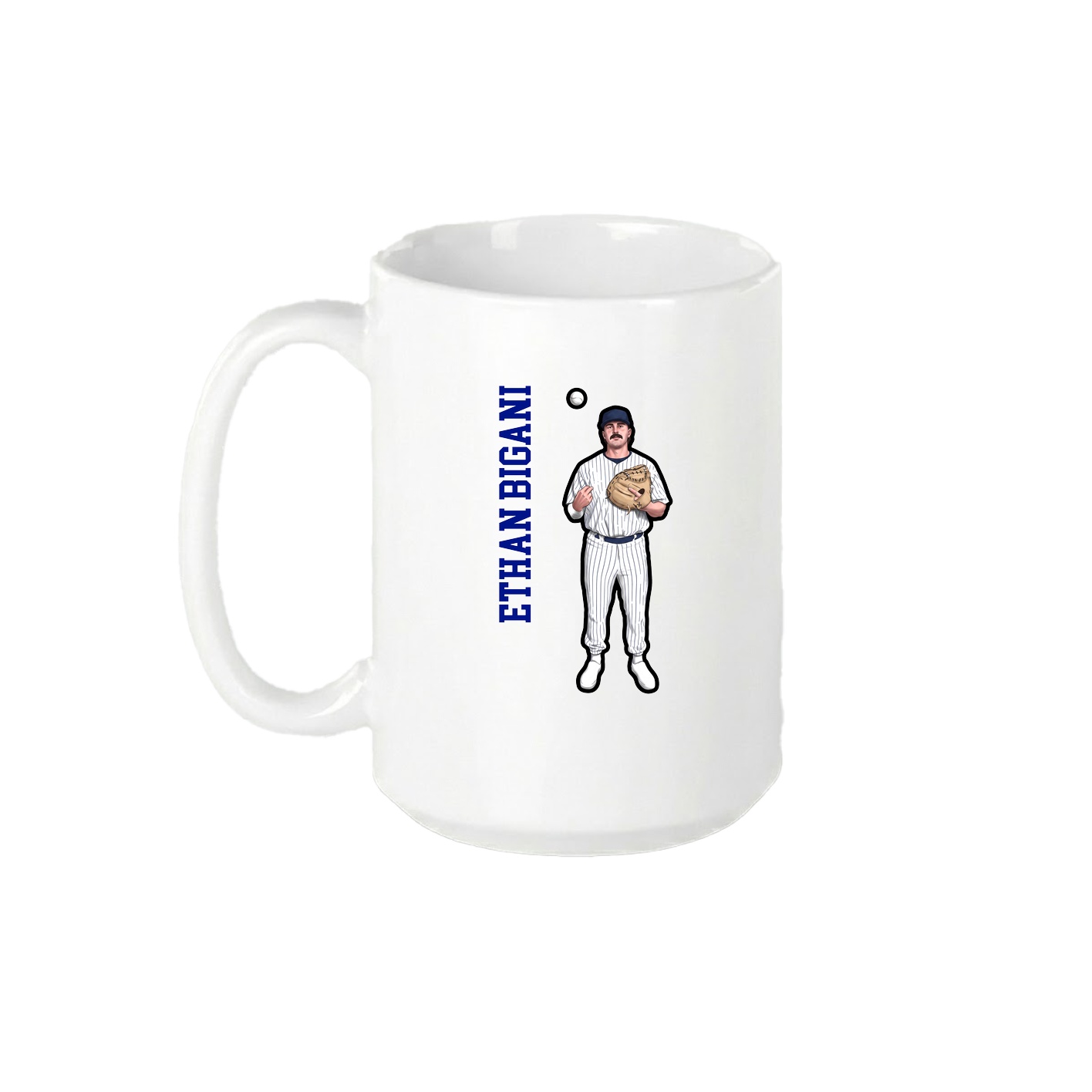 15oz Coffee Mug — Name Vertical in White