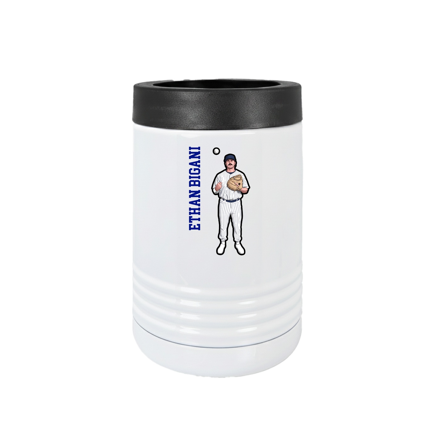 Beverage Holder — Name Vertical in White