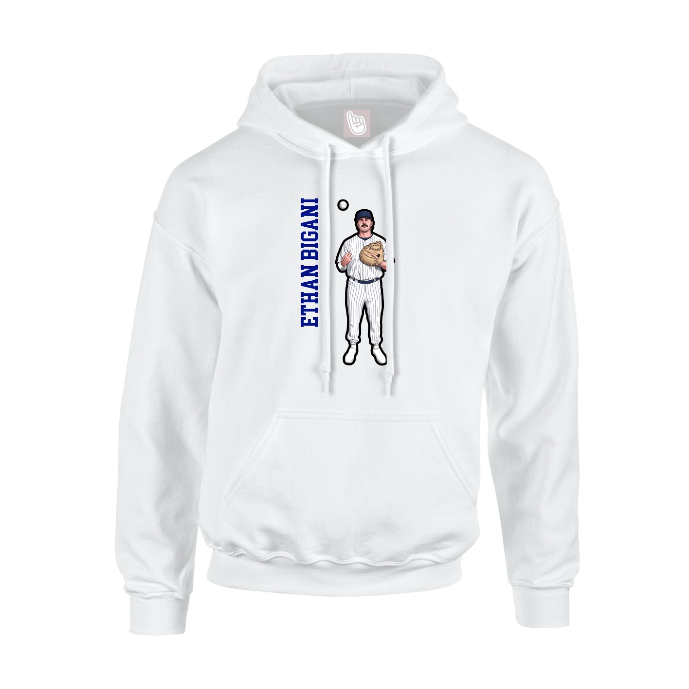 Hoodie — Name Vertical in White