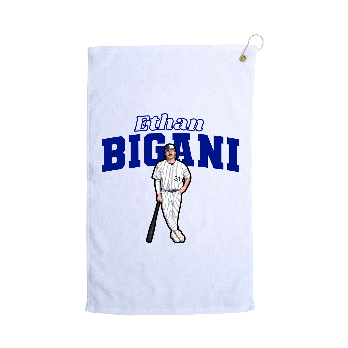 Golf Towel — Name Arch in White