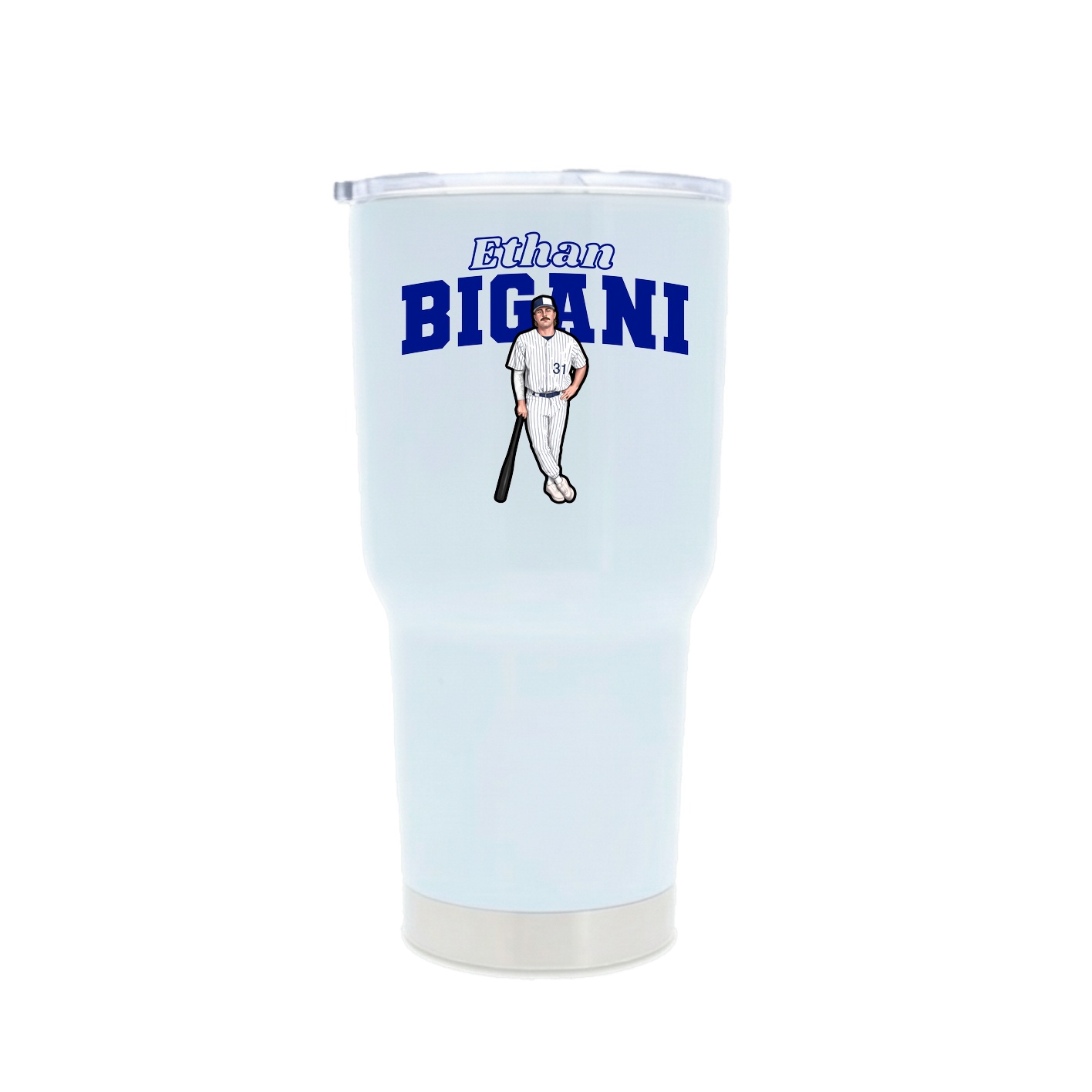 30oz Stainless Steel Tumbler — Name Arch in White