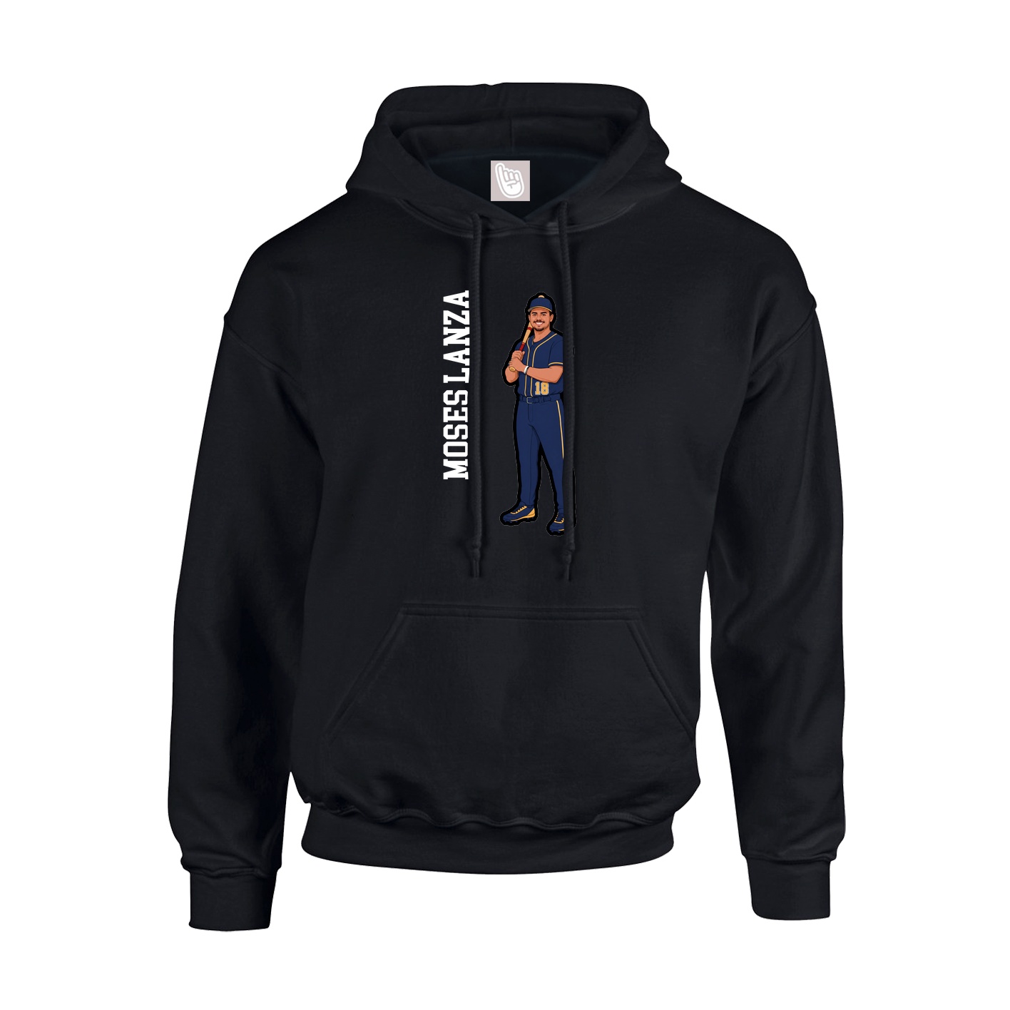 Youth Hoodie — Name Vertical in Black