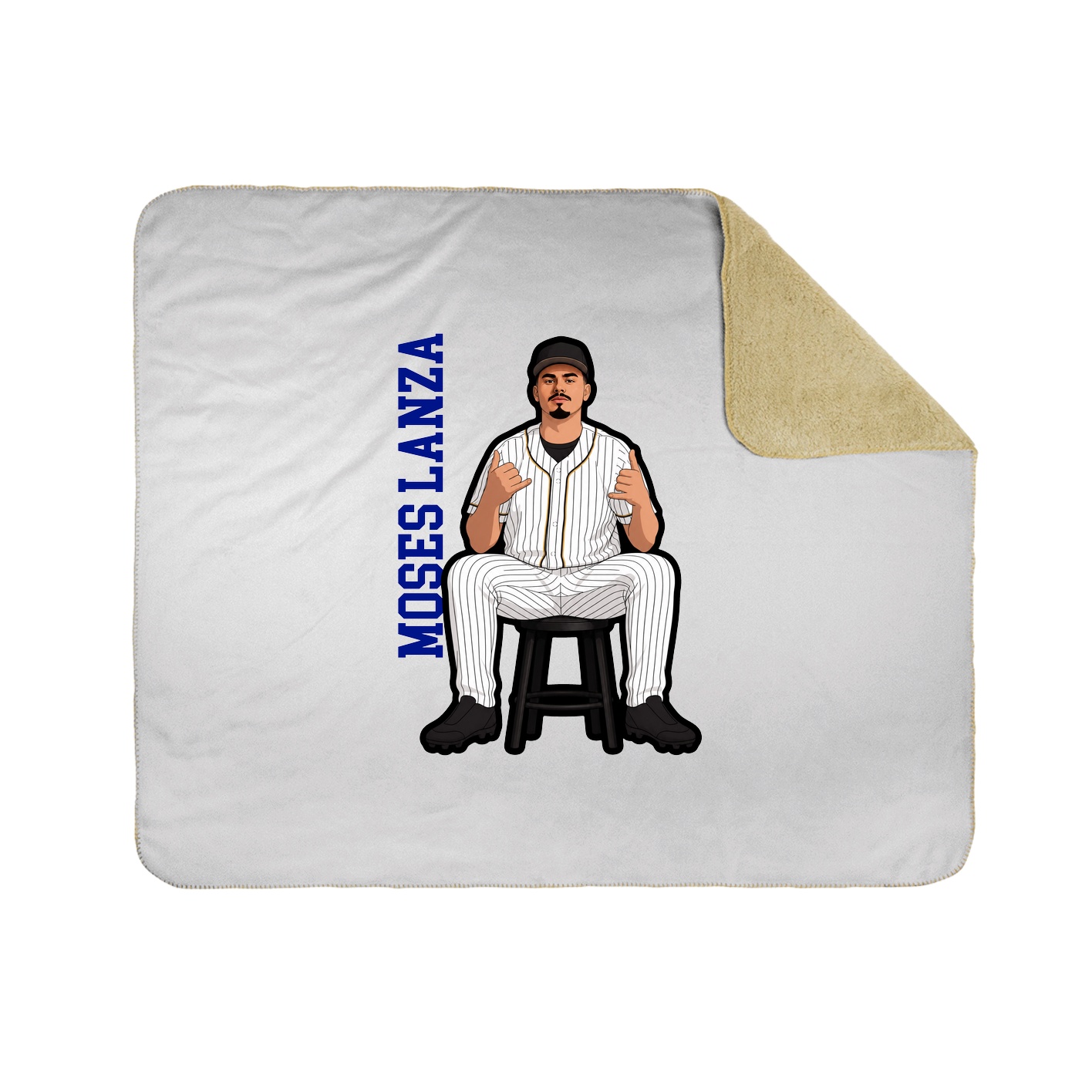 Throw Blanket — Name Vertical in White