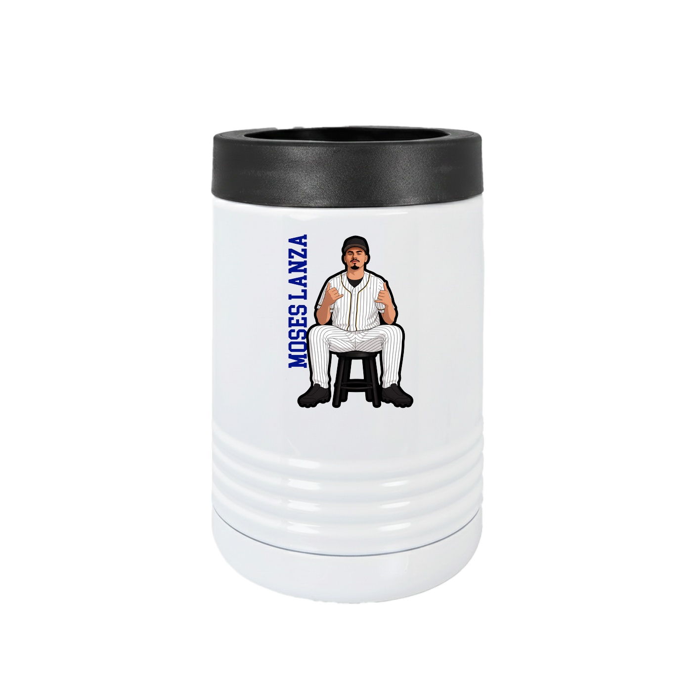 Beverage Holder — Name Vertical in White