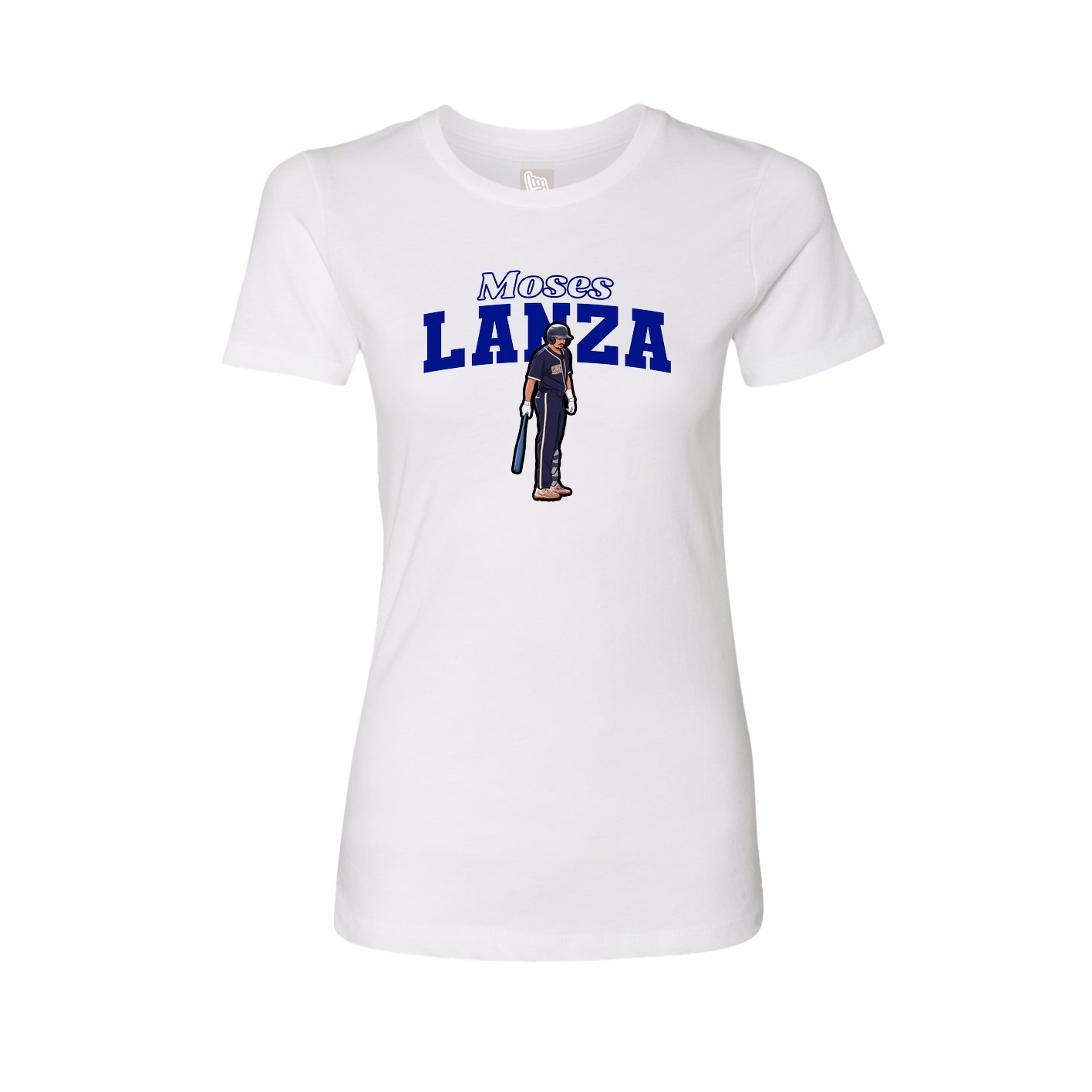 Fitted Women's Tee — Name Arch in White