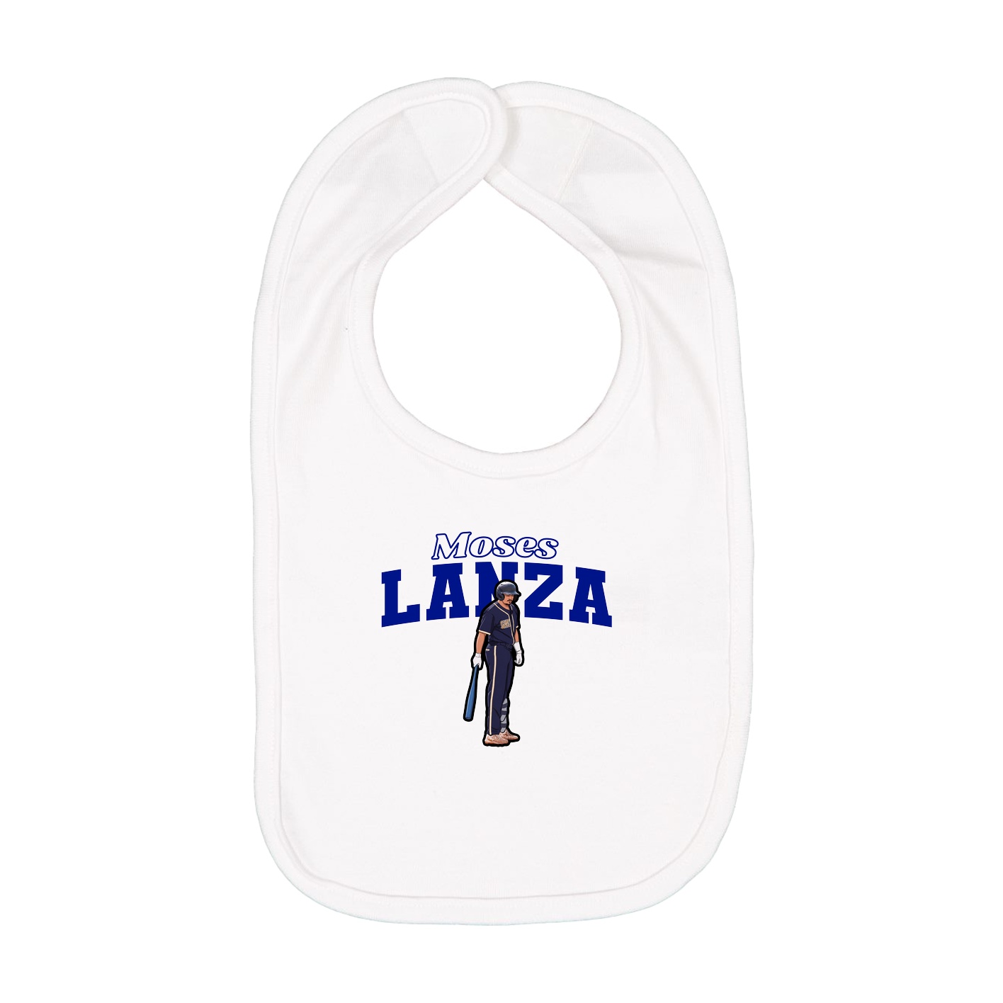 Infant Bib — Name Arch in White