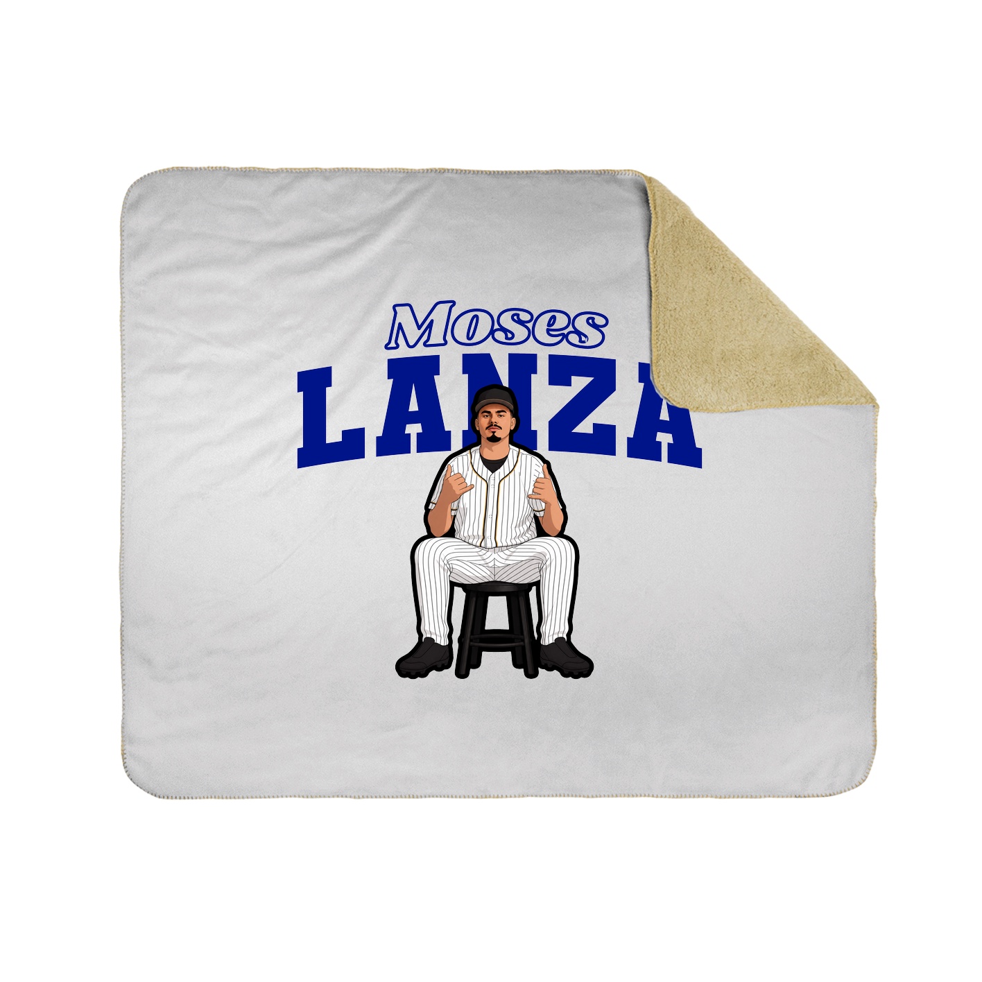 Throw Blanket — Name Arch in White
