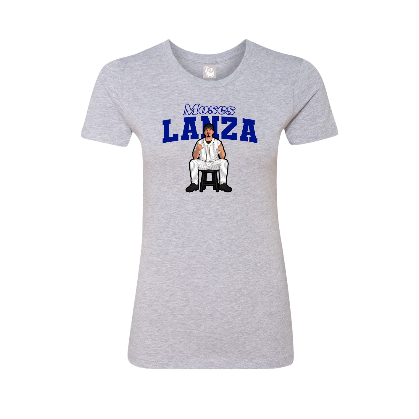 Fitted Women's Tee — Name Arch in Grey