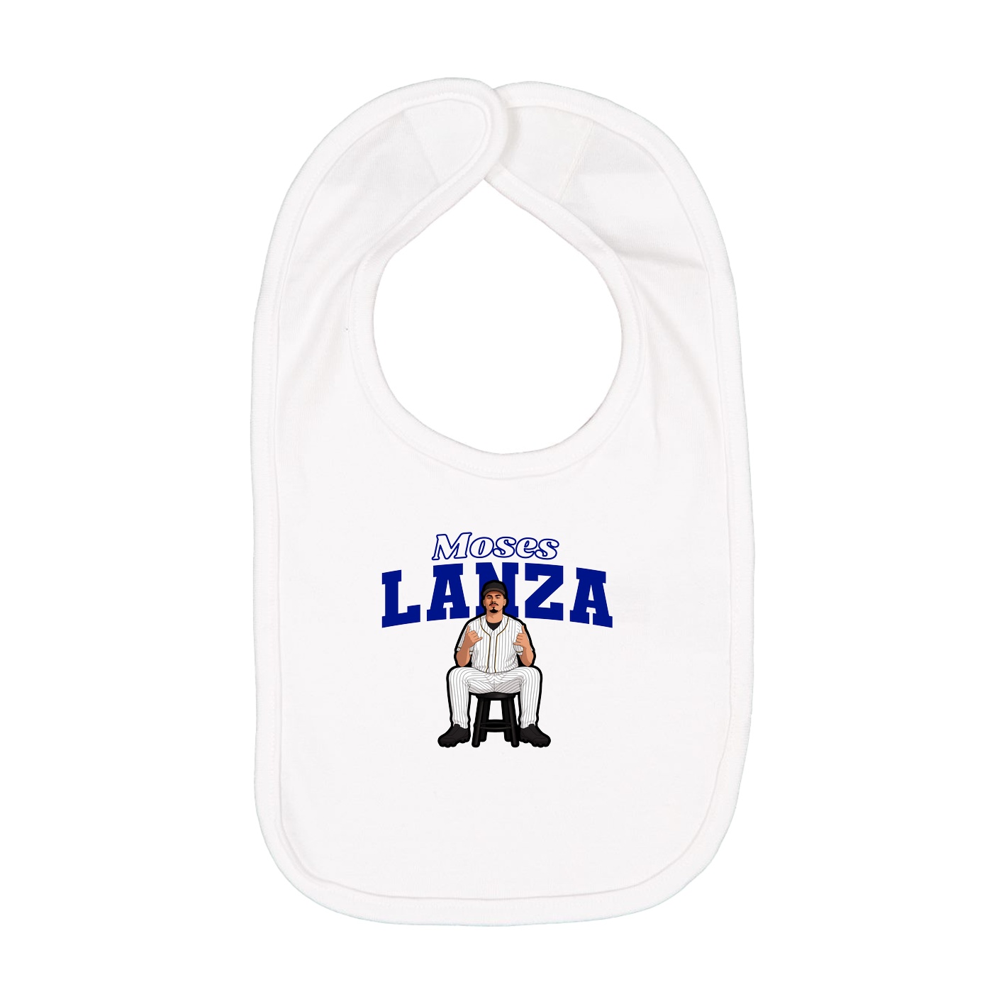 Infant Bib — Name Arch in White