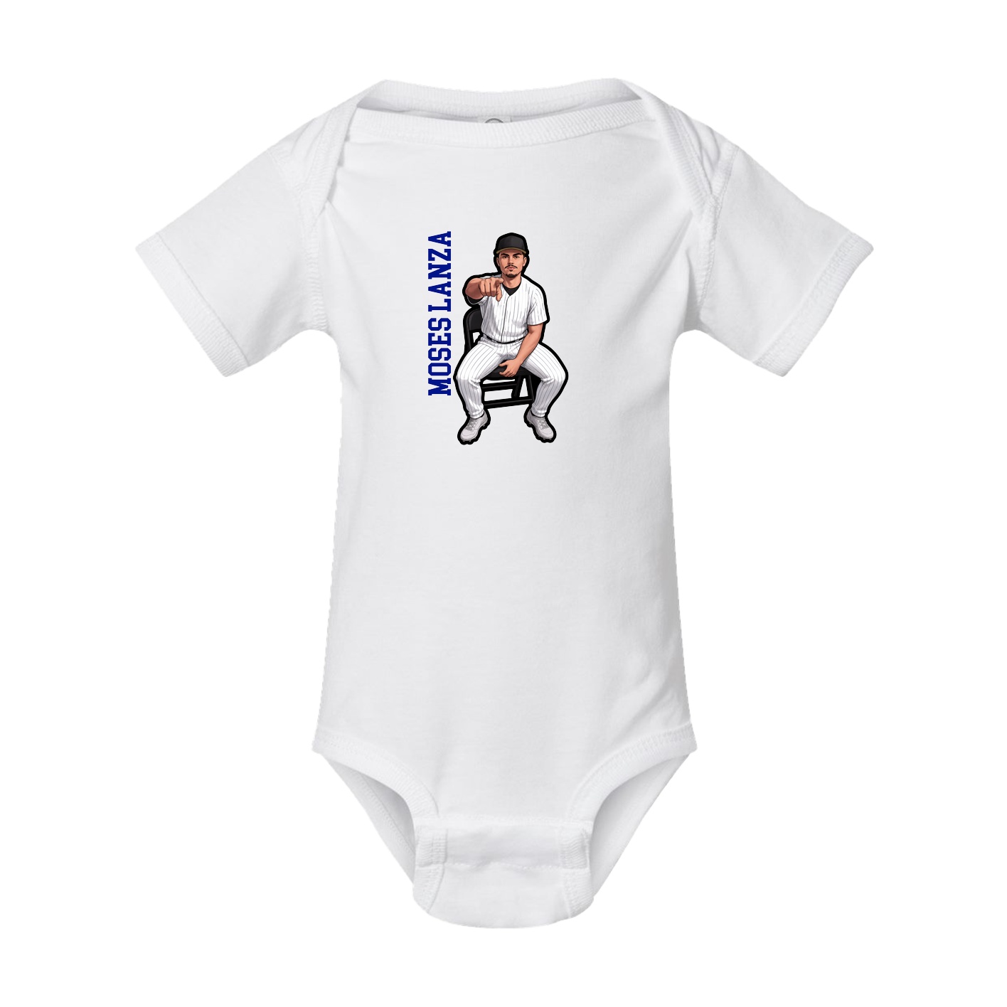 Baby Onesie — Name Vertical in White