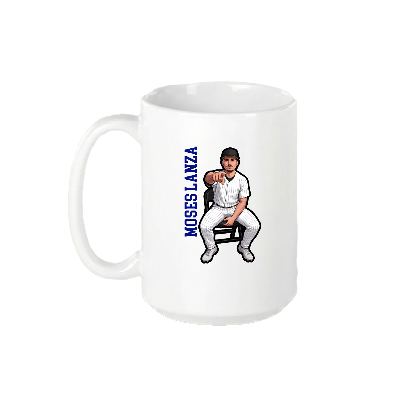 15oz Coffee Mug — Name Vertical in White