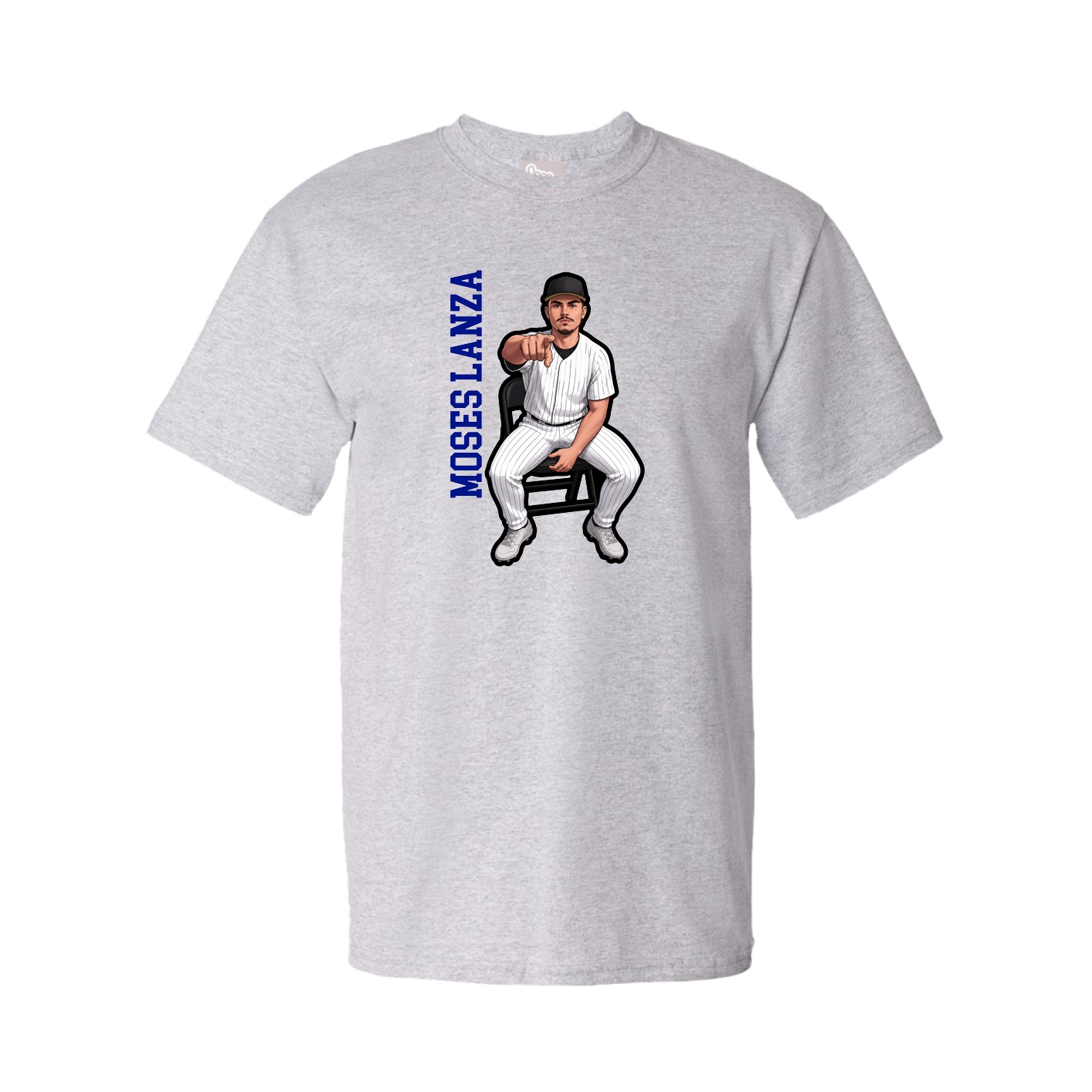 Tee — Name Vertical in Grey