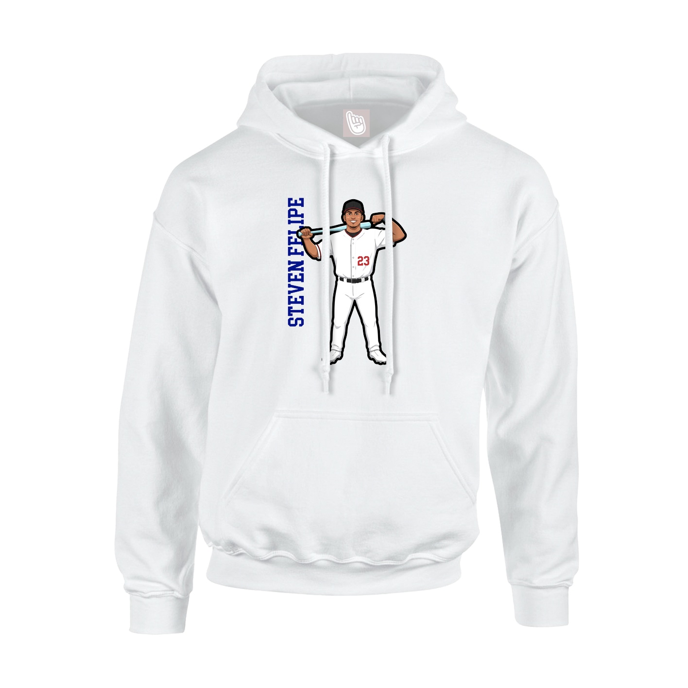 Hoodie — Name Vertical in White