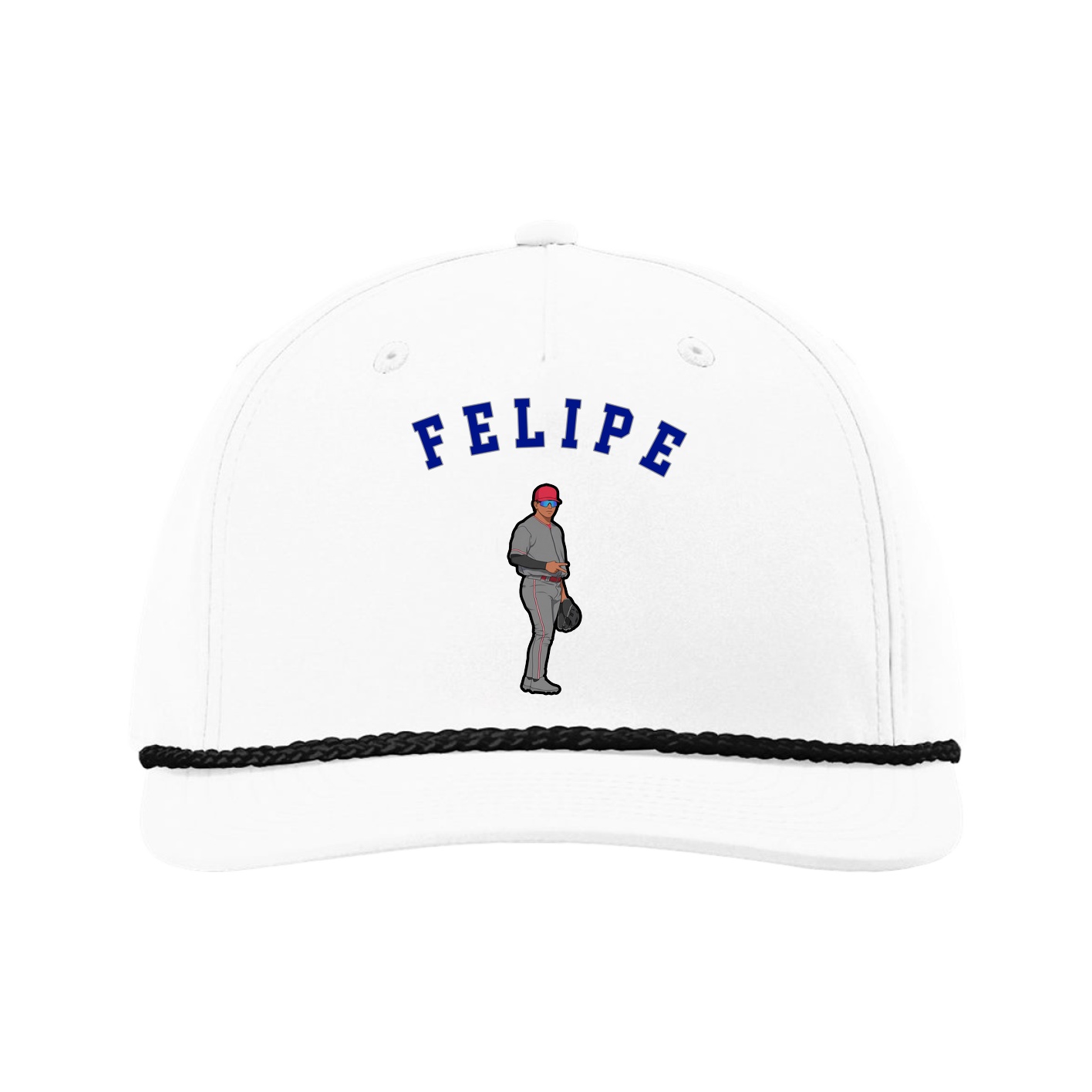 Five-Panel Classic Rope Cap — Shirsey Arch in White